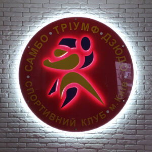 Інтер'єрний світловий логотип з контражурним підсвічуванням